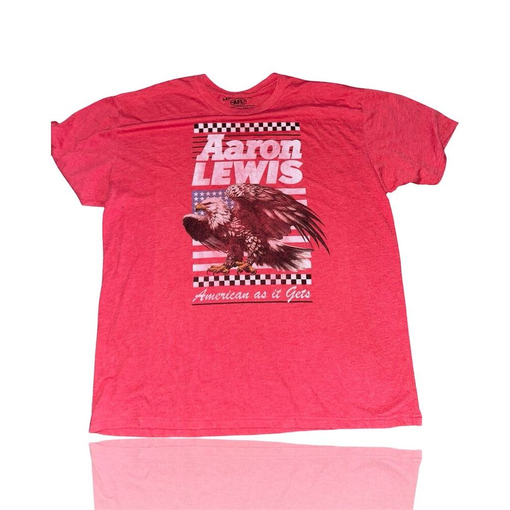 Aaron Lewis Men's 2XL Red Graphic Eagle T-Shirt Patriotic Vintage